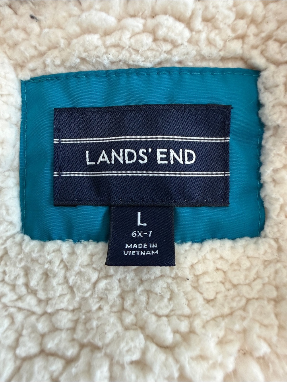 Lands' End Teal Hooded Puffer Jacket with Pink Trim - Picture 2 of 10